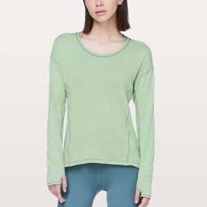 Lululemon Sweat Embrace Long Sleeve-Size 10- Heathered Opal Green